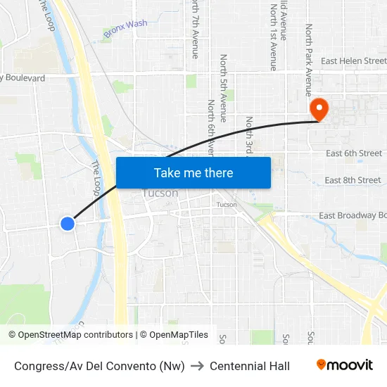 Congress/Av Del Convento (Nw) to Centennial Hall map