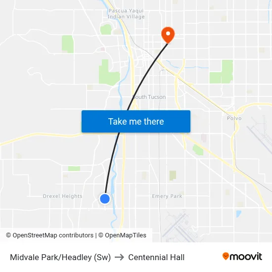 Midvale Park/Headley (Sw) to Centennial Hall map