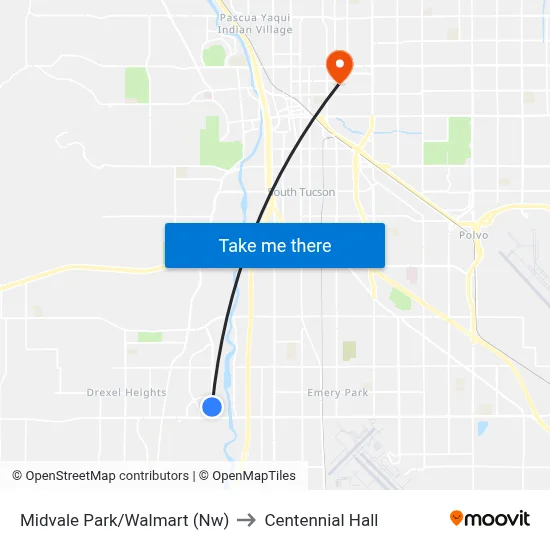 Midvale Park/Walmart (Nw) to Centennial Hall map