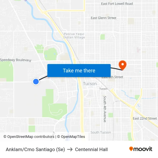 Anklam/Cmo Santiago (Se) to Centennial Hall map