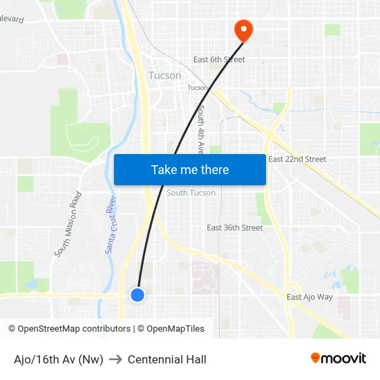 Ajo/16th Av (Nw) to Centennial Hall map
