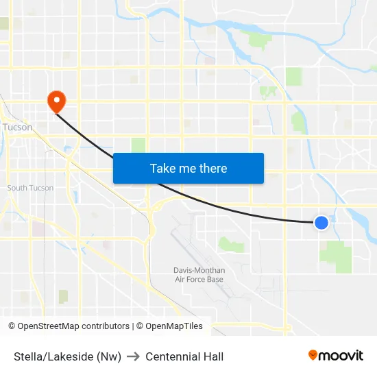 Stella/Lakeside (Nw) to Centennial Hall map