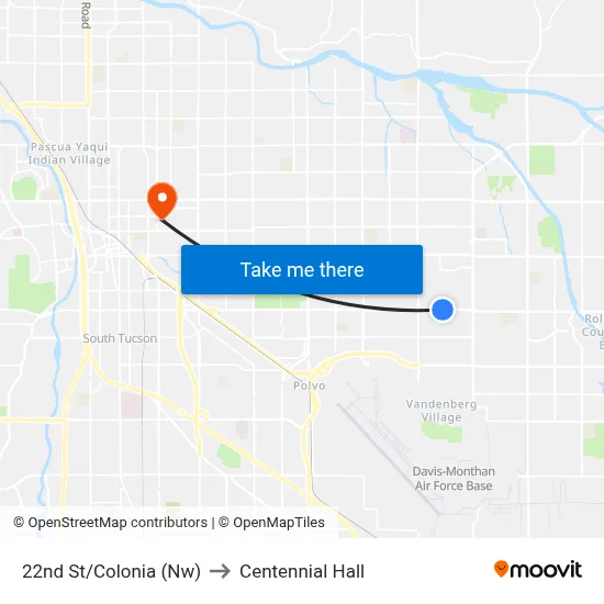 22nd St/Colonia (Nw) to Centennial Hall map