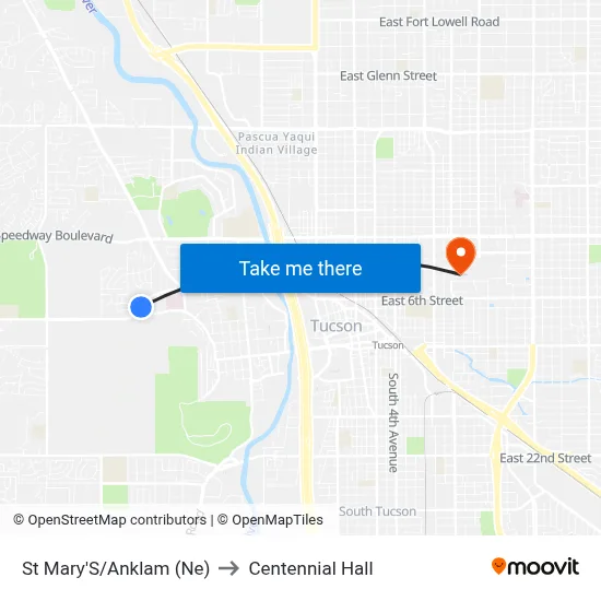 St Mary'S/Anklam (Ne) to Centennial Hall map