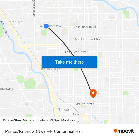 Prince/Fairview (Nw) to Centennial Hall map