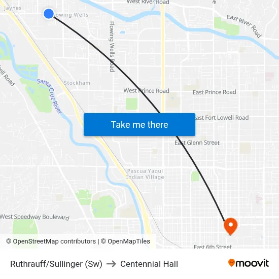 Ruthrauff/Sullinger (Sw) to Centennial Hall map