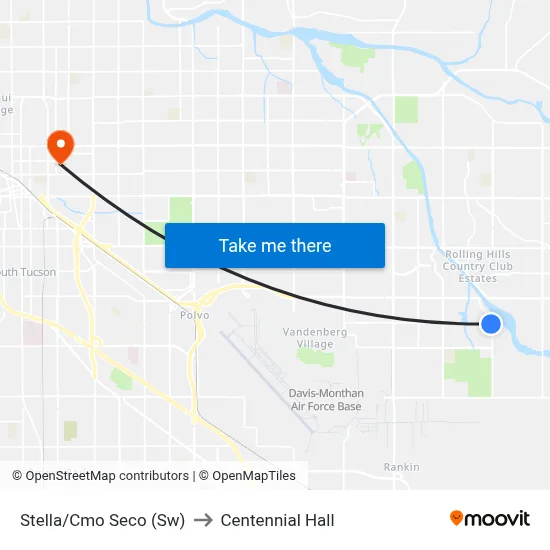 Stella/Cmo Seco (Sw) to Centennial Hall map