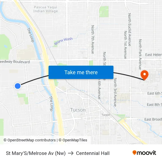 St Mary'S/Melrose Av (Nw) to Centennial Hall map