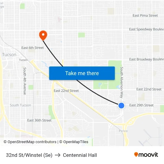 32nd St/Winstel (Se) to Centennial Hall map