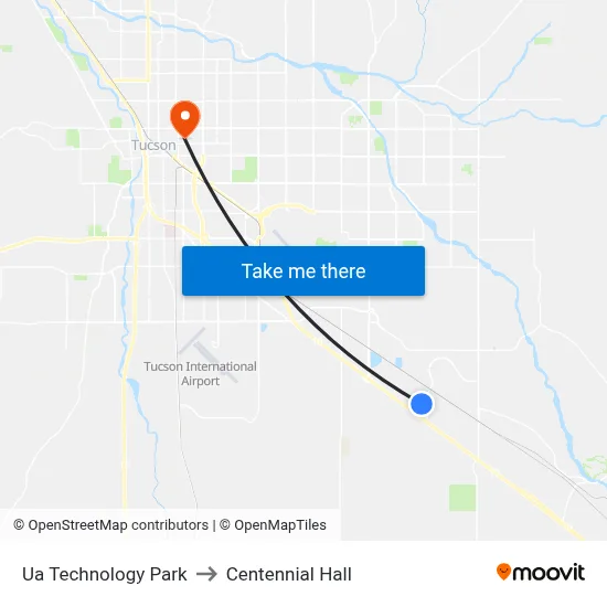 Ua Technology Park to Centennial Hall map