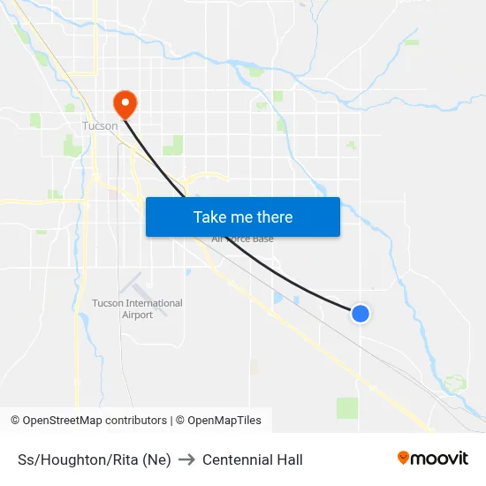 Ss/Houghton/Rita (Ne) to Centennial Hall map