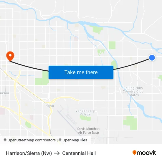 Harrison/Sierra (Nw) to Centennial Hall map