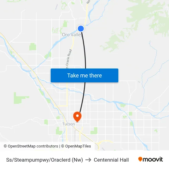 Ss/Steampumpwy/Oraclerd (Nw) to Centennial Hall map