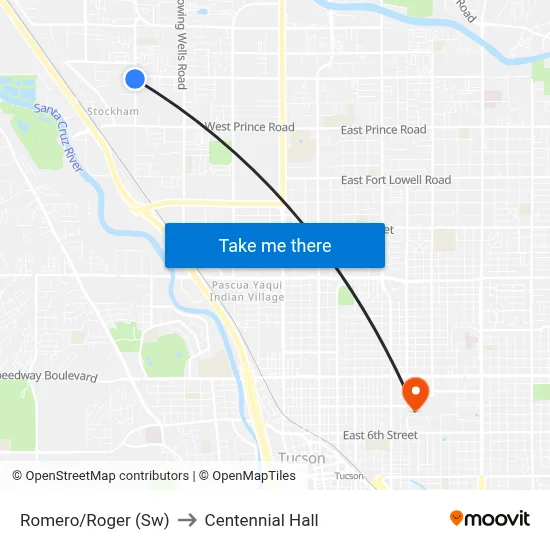 Romero/Roger (Sw) to Centennial Hall map