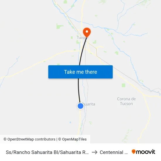 Ss/Rancho Sahuarita Bl/Sahuarita Rd (Nw) to Centennial Hall map