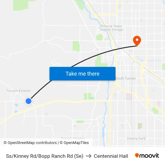 Ss/Kinney Rd/Bopp Ranch Rd (Se) to Centennial Hall map