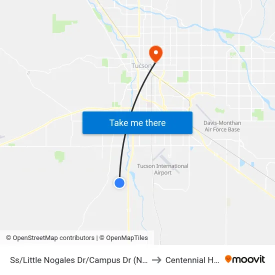 Ss/Little Nogales Dr/Campus Dr (Nw) to Centennial Hall map