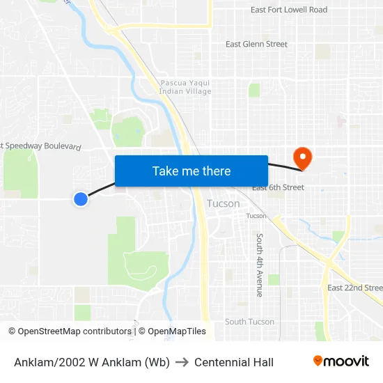 Anklam/2002 W Anklam (Wb) to Centennial Hall map
