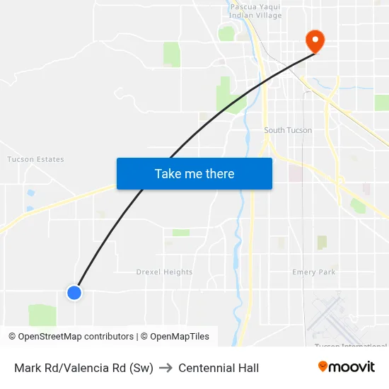 Mark Rd/Valencia Rd (Sw) to Centennial Hall map
