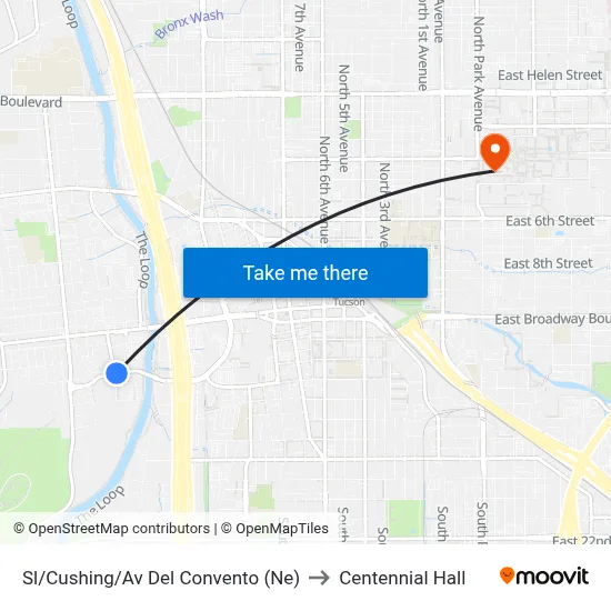 Sl/Cushing/Av Del Convento (Ne) to Centennial Hall map