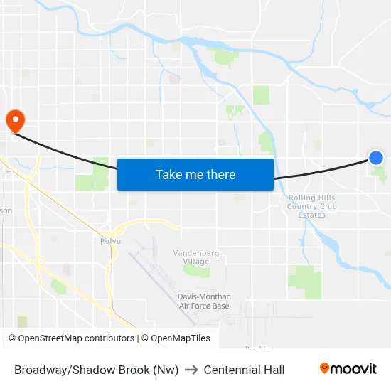 Broadway/Shadow Brook (Nw) to Centennial Hall map