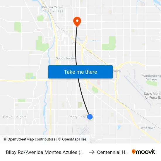 Bilby Rd/Avenida Montes Azules (Nw) to Centennial Hall map