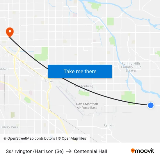 Ss/Irvington/Harrison (Se) to Centennial Hall map