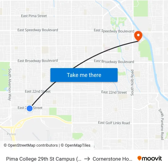 Pima College 29th St Campus (Inside) to Cornerstone Hospital map
