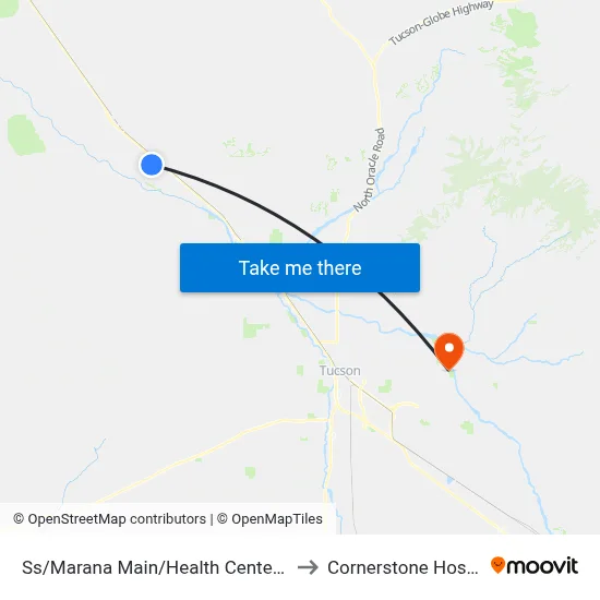 Ss/Marana Main/Health Center (Nw) to Cornerstone Hospital map
