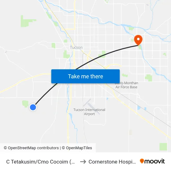 C Tetakusim/Cmo Cocoim (Se) to Cornerstone Hospital map