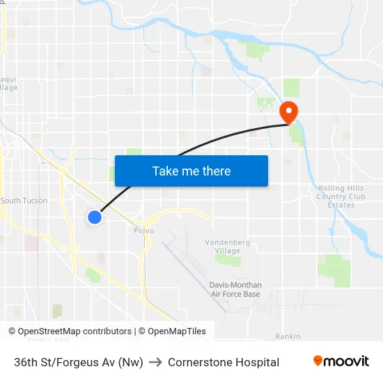 36th St/Forgeus Av (Nw) to Cornerstone Hospital map
