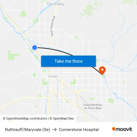 Ruthrauff/Maryvale (Se) to Cornerstone Hospital map