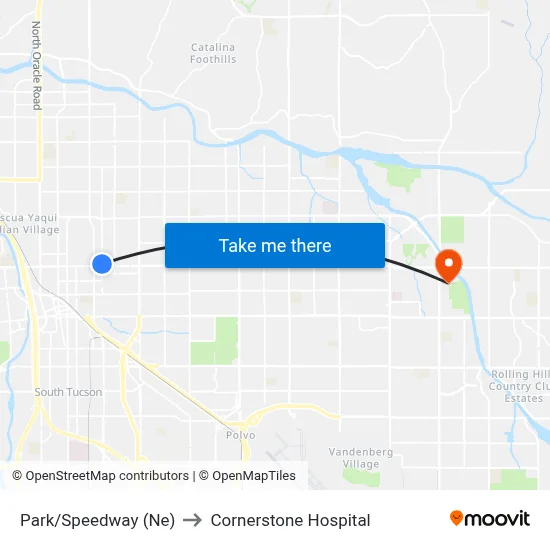 Park/Speedway (Ne) to Cornerstone Hospital map