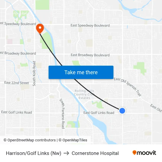 Harrison/Golf Links (Nw) to Cornerstone Hospital map