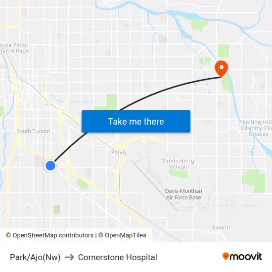 Park/Ajo(Nw) to Cornerstone Hospital map