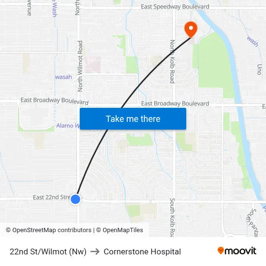 22nd St/Wilmot (Nw) to Cornerstone Hospital map