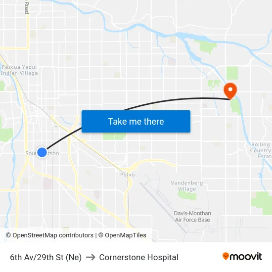 6th Av/29th St (Ne) to Cornerstone Hospital map