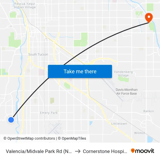Valencia/Midvale Park Rd (Nw) to Cornerstone Hospital map