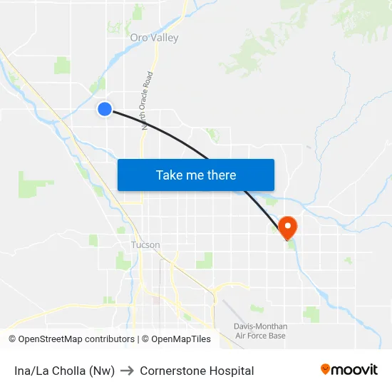Ina/La Cholla (Nw) to Cornerstone Hospital map