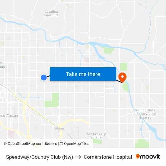Speedway/Country Club (Nw) to Cornerstone Hospital map