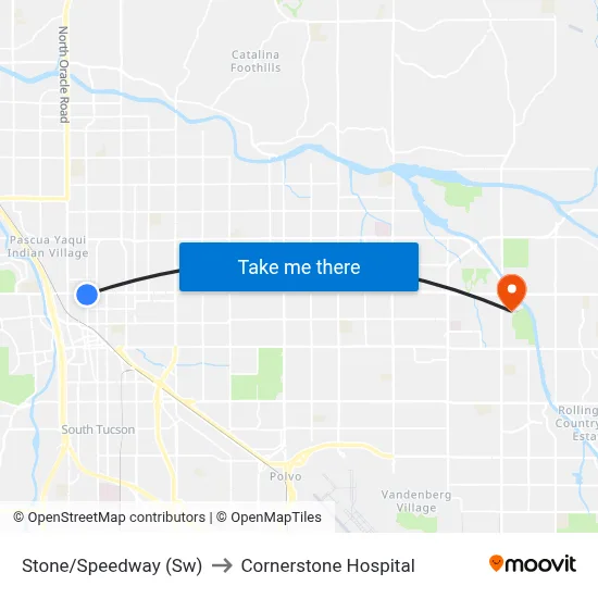 Stone/Speedway (Sw) to Cornerstone Hospital map