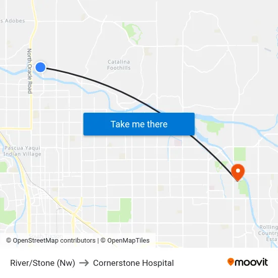 River/Stone (Nw) to Cornerstone Hospital map