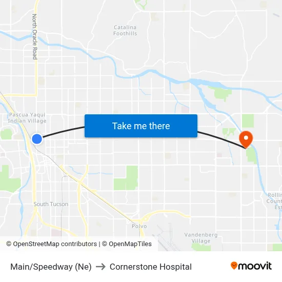 Main/Speedway (Ne) to Cornerstone Hospital map