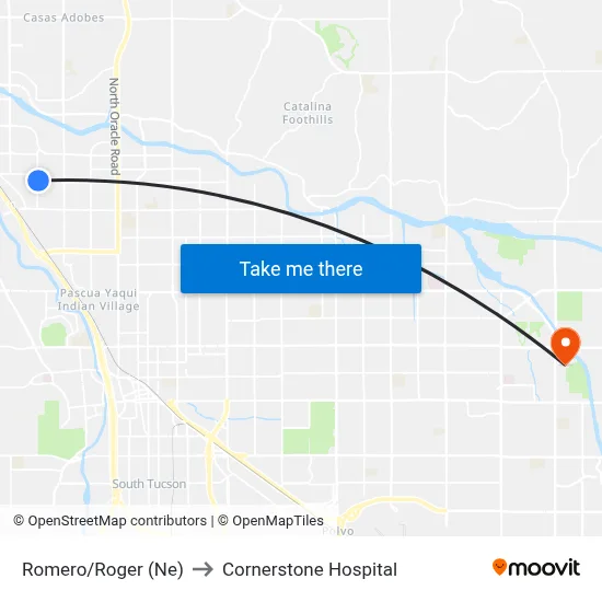 Romero/Roger (Ne) to Cornerstone Hospital map