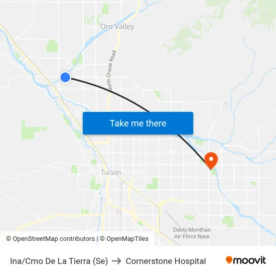Ina/Cmo De La Tierra (Se) to Cornerstone Hospital map