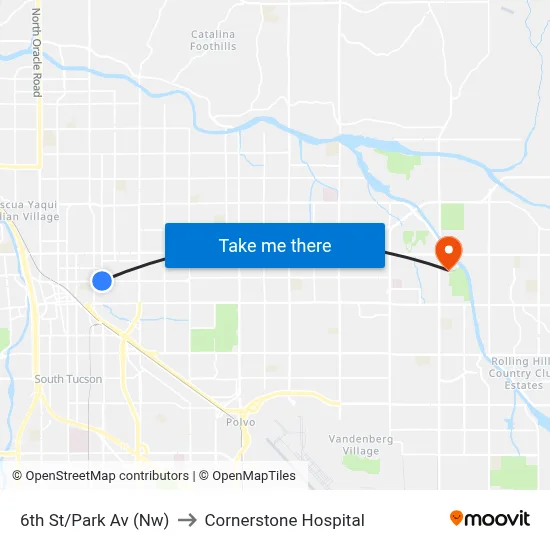 6th St/Park Av (Nw) to Cornerstone Hospital map
