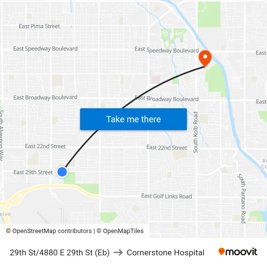 29th St/4880 E 29th St (Eb) to Cornerstone Hospital map
