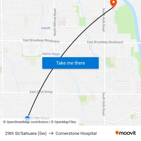 29th St/Sahuara (Sw) to Cornerstone Hospital map