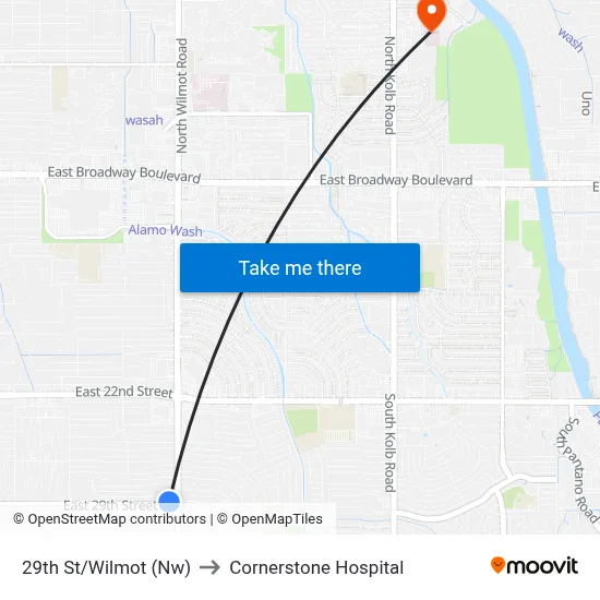 29th St/Wilmot (Nw) to Cornerstone Hospital map