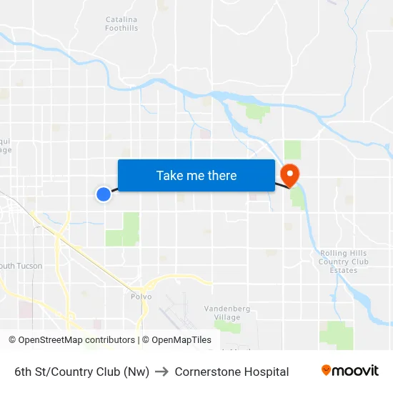 6th St/Country Club (Nw) to Cornerstone Hospital map